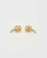 Lucky Clover Pearl Stud Earrings