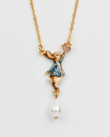 Fable England x Peter Rabbit and Butterfly Pearl Drop Necklace