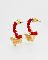 Hera Butterfly Charm Hoop Earrings