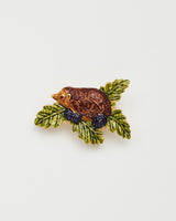 Hedgehog and Blackberry Brooch