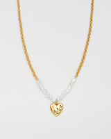 Niva Mistletoe Heart Pearl Necklace