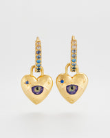 Talisman Eye Heart Charm Huggie Earrings