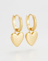 Talisman Eye Heart Charm Huggie Earrings
