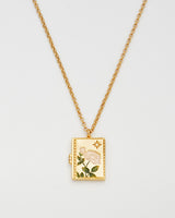 White English Rose Locket Necklace
