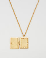 White English Rose Locket Necklace