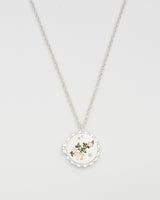 Ivy Blossom Locket Necklace in Silver