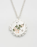 Ivy Blossom Locket Necklace in Silver