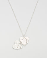 Selene Moon Periwinkle Locket Necklace in Silver