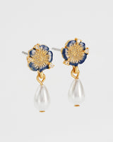 Larkspur Pearl Drop Earrings