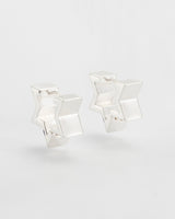 Larkspur Huggie Earrings in Silver