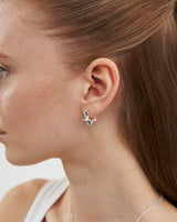 Larkspur Huggie Earrings in Silver