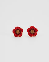Red Blossom Stud Earrings