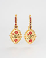 January Birthstone Carnation Huggie Earrings