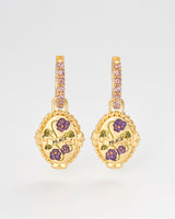 February Birthstone Violet Huggie Earrings