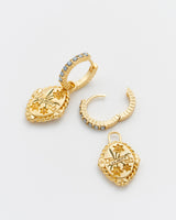 March Birthstone Daffodil Huggie Earrings