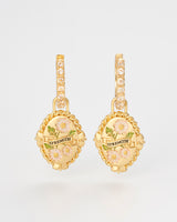 April Birthstone Daisy Huggie Earrings