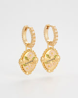 April Birthstone Daisy Huggie Earrings
