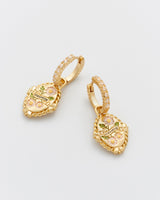 April Birthstone Daisy Huggie Earrings