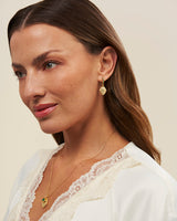 May Birthstone Lily of the Valley Huggie Earrings