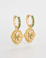 May Birthstone Lily of the Valley Huggie Earrings