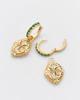 May Birthstone Lily of the Valley Huggie Earrings