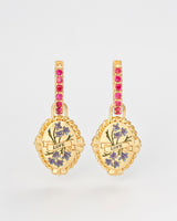 July Birthstone Larkspur Huggie Earrings