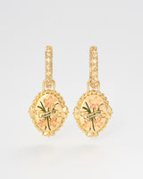 August Birthstone Gladiolus Huggie Earrings
