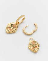 August Birthstone Gladiolus Huggie Earrings