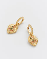 August Birthstone Gladiolus Huggie Earrings