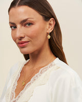 September Birthstone Aster Huggie Earrings