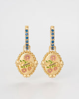 September Birthstone Aster Huggie Earrings