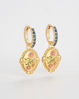September Birthstone Aster Huggie Earrings