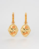 November Birthstone Chrysanthemum Huggie Earrings