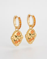 November Birthstone Chrysanthemum Huggie Earrings