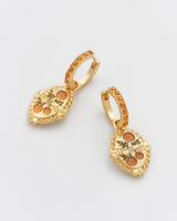 November Birthstone Chrysanthemum Huggie Earrings