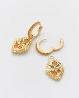 November Birthstone Chrysanthemum Huggie Earrings