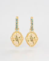 December Birthstone Narcissus Huggie Earrings