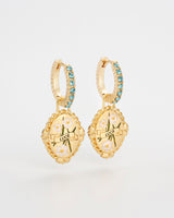 December Birthstone Narcissus Huggie Earrings