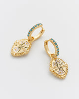 December Birthstone Narcissus Huggie Earrings