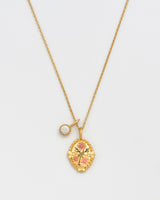 October Birthstone Cosmos Charm Necklace