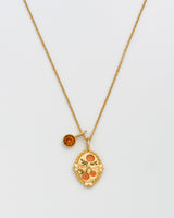 November Birthstone Chrysanthemum Charm Necklace