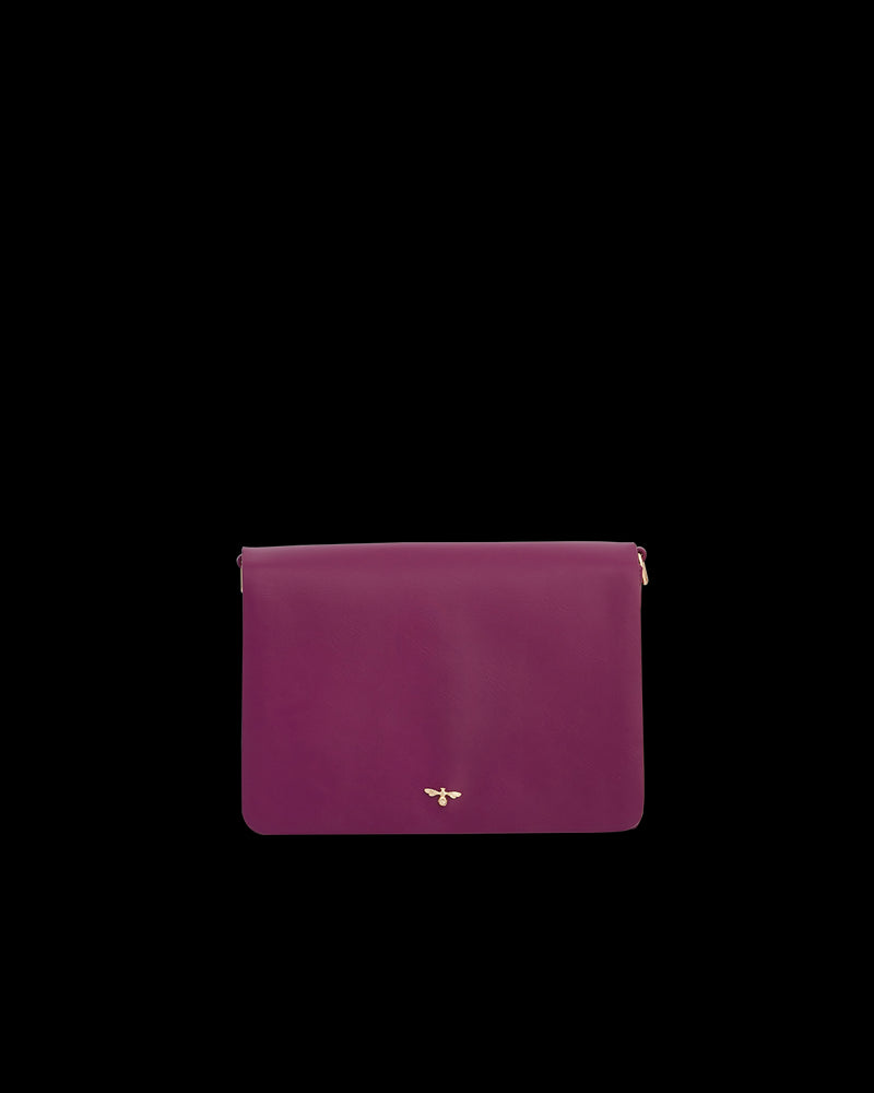 Floral Engravings Plum Crossbody Handbag