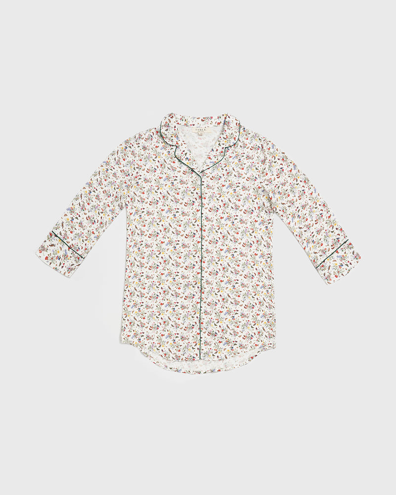 Fruity Floral Cream Night Shirt