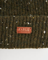 Flecked Yarn Green Beanie Hat