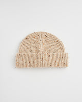 Flecked Yarn Taupe Beanie Hat
