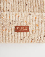 Flecked Yarn Taupe Beanie Hat
