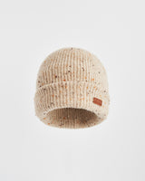 Flecked Yarn Taupe Beanie Hat