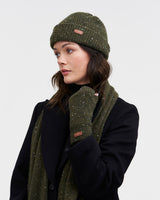 Flecked Yarn Green Beanie Hat