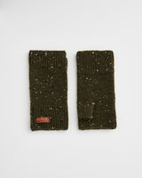 Flecked Yarn Green Fingerless Gloves