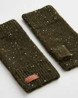 Flecked Yarn Green Fingerless Gloves